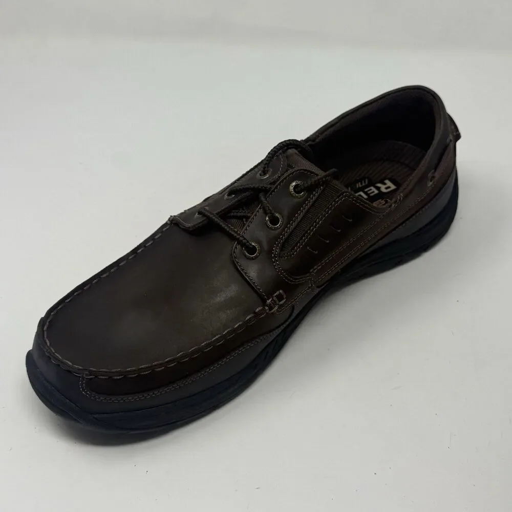 Skechers Expected Gembel Boat Shoes Mens 13 Brown Leather Mocs Casual Comfort